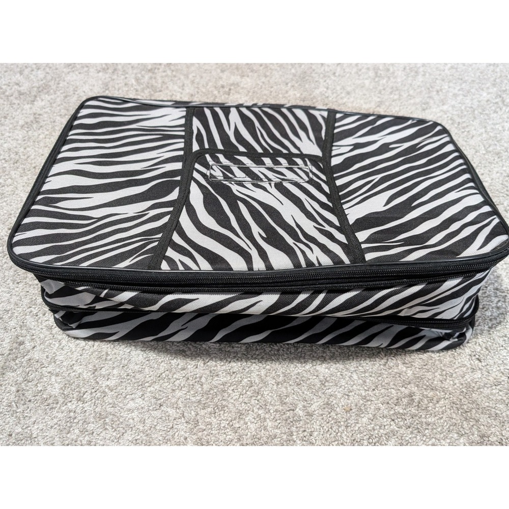 Insulated Food Carrier Large Black Zebra Print Thermal Picnic Bag‎ Cold - Hot